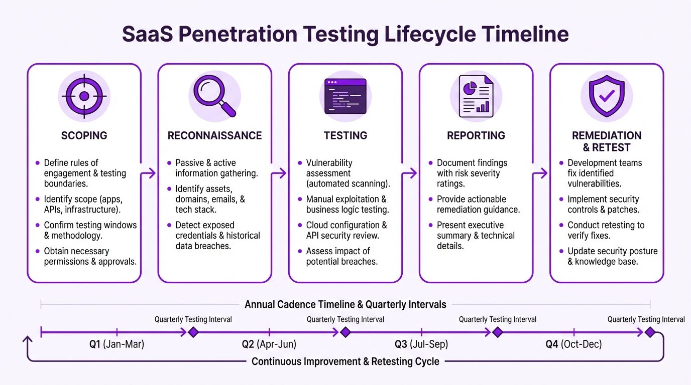 SaaS Penetration Testing Lifecycle Timeline